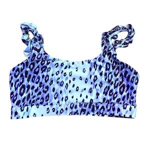 SHEIN Purple and Black Animal Print Bikini Top